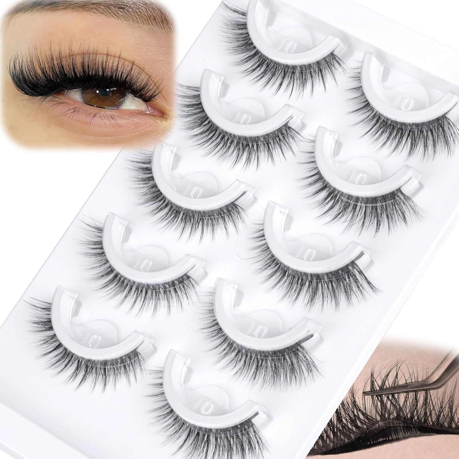 Eyelash Extension Japanese - 5 paia di mezze ciglia pre