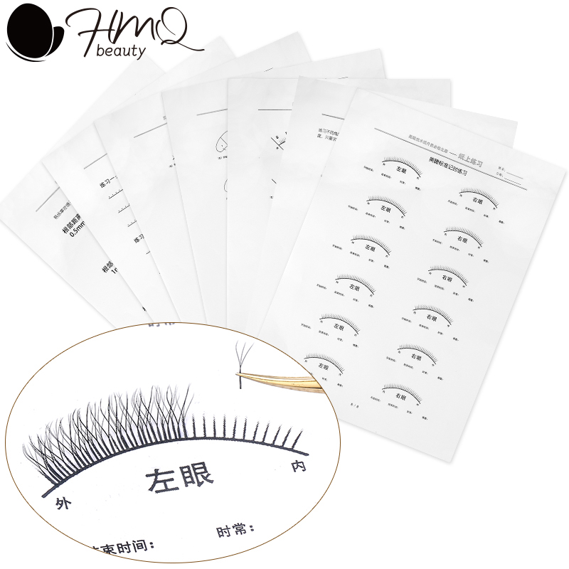 Eyelash Extension Aftercare - 8 pezzi di carta per esercitazioni