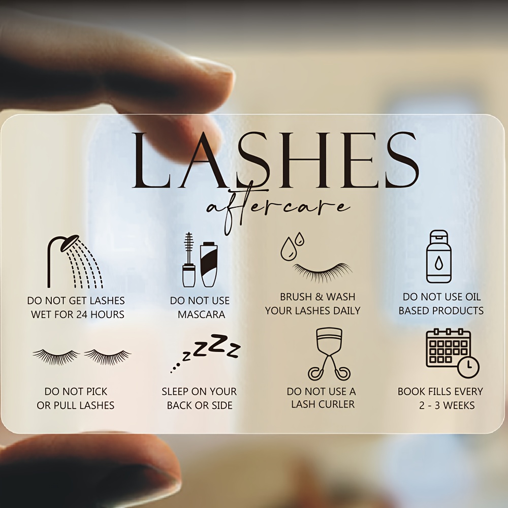50 carte trasparenti in plasti - Eyelash Extension Aftercare recensione e prezzo