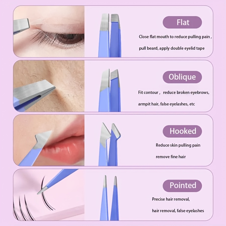 Set di 5 Pinzette in Acciaio I - Eyelash Extension Remover recensione e prezzo