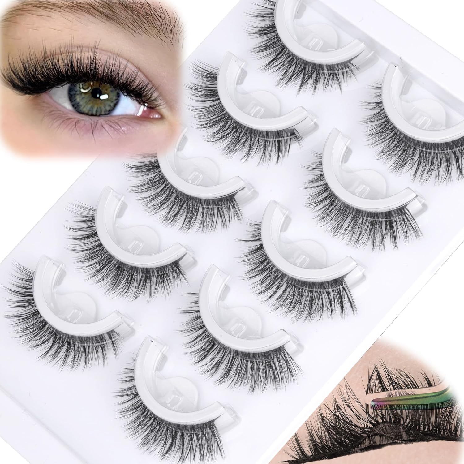 5 paia di mezze ciglia pre inc - Eyelash Extension Japanese recensione e prezzo