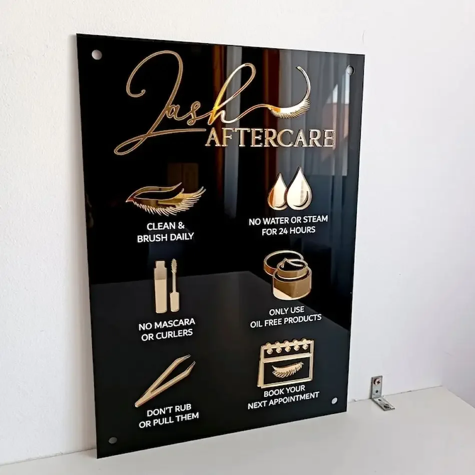 Cartello post-terapia per este - Eyelash Extension Aftercare recensione e prezzo