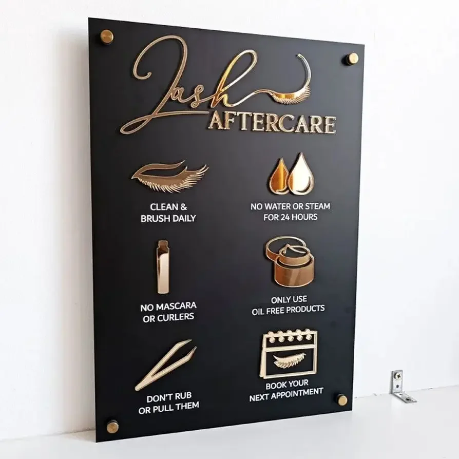 Cartello post-terapia per este - Eyelash Extension Aftercare recensione e prezzo