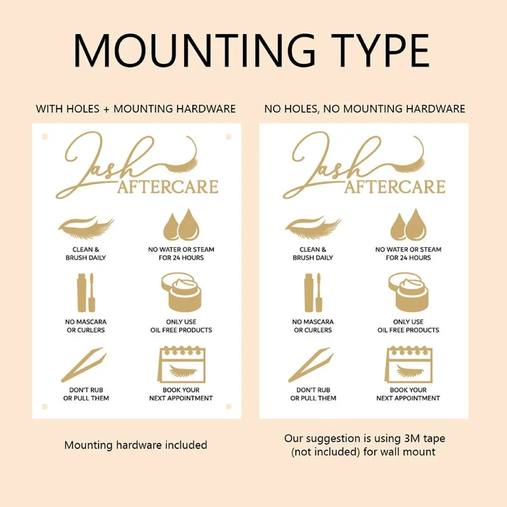 Cartello post-terapia per este - Eyelash Extension Aftercare recensione e prezzo